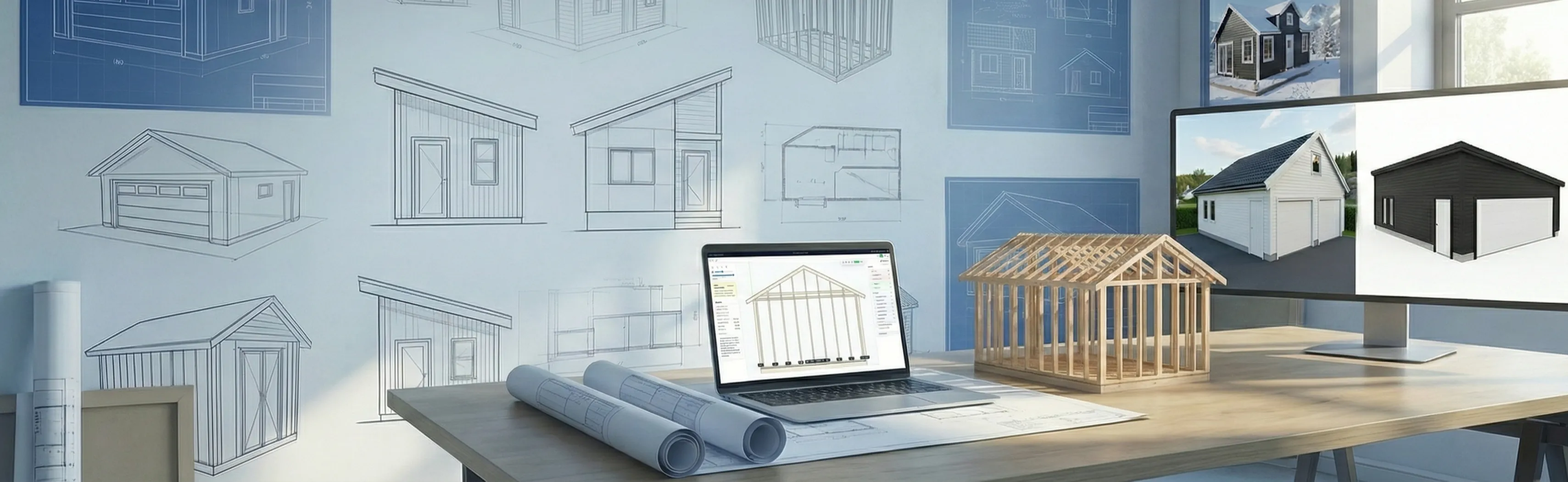 Rendered timber structure generated in Autostrek